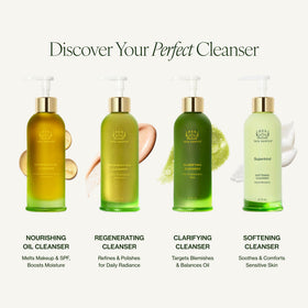 Tata Harper cleanser in hand demonstrating gentle lather and efficient rinsing