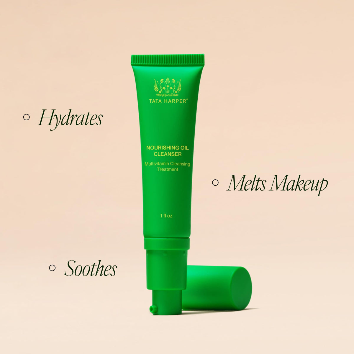 Tata Harper cleanser on hand demonstration removing makeup for gentle, non-stripping cleanse
