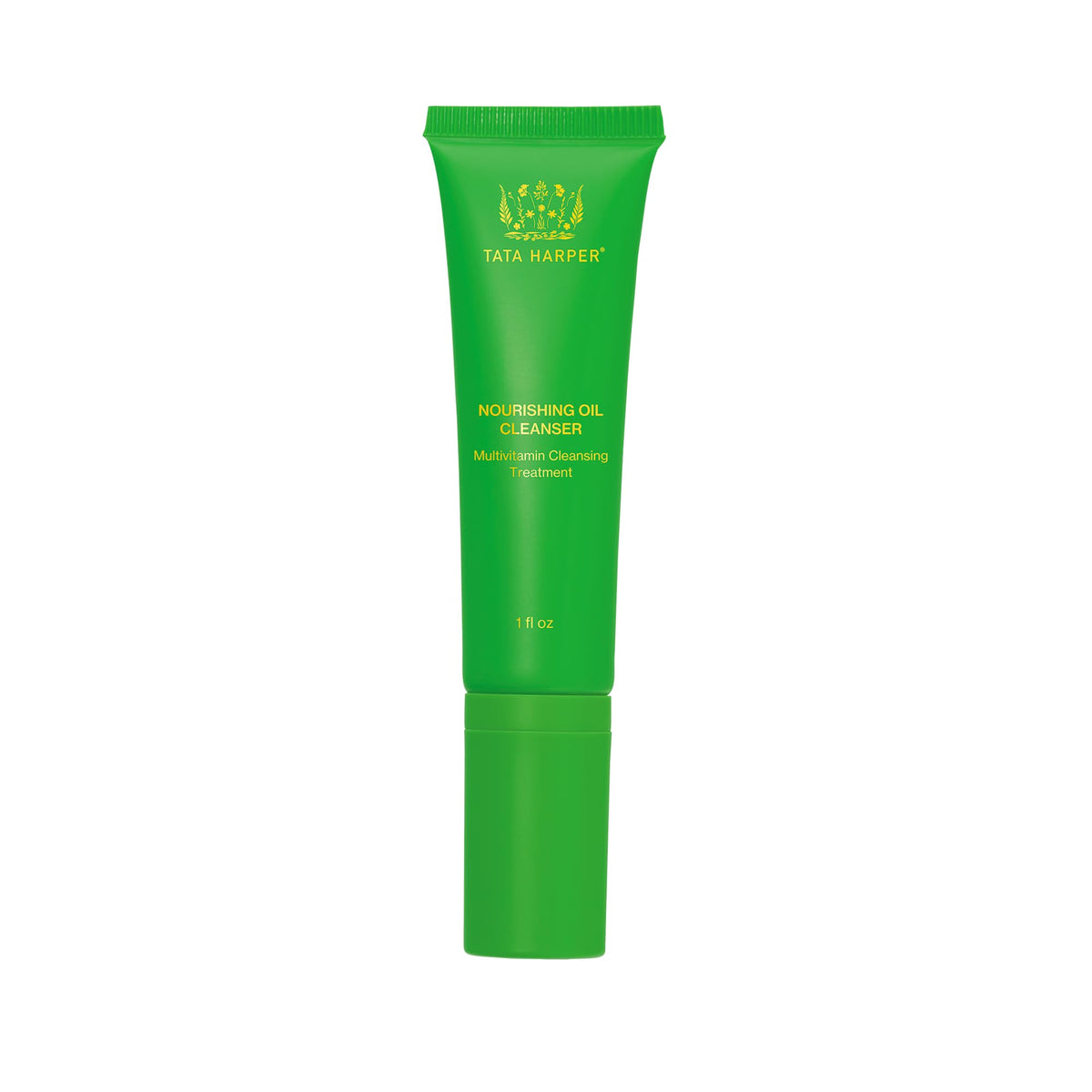 Tata Harper front packaging showing nourishing oil cleanser for travel convenience and purity