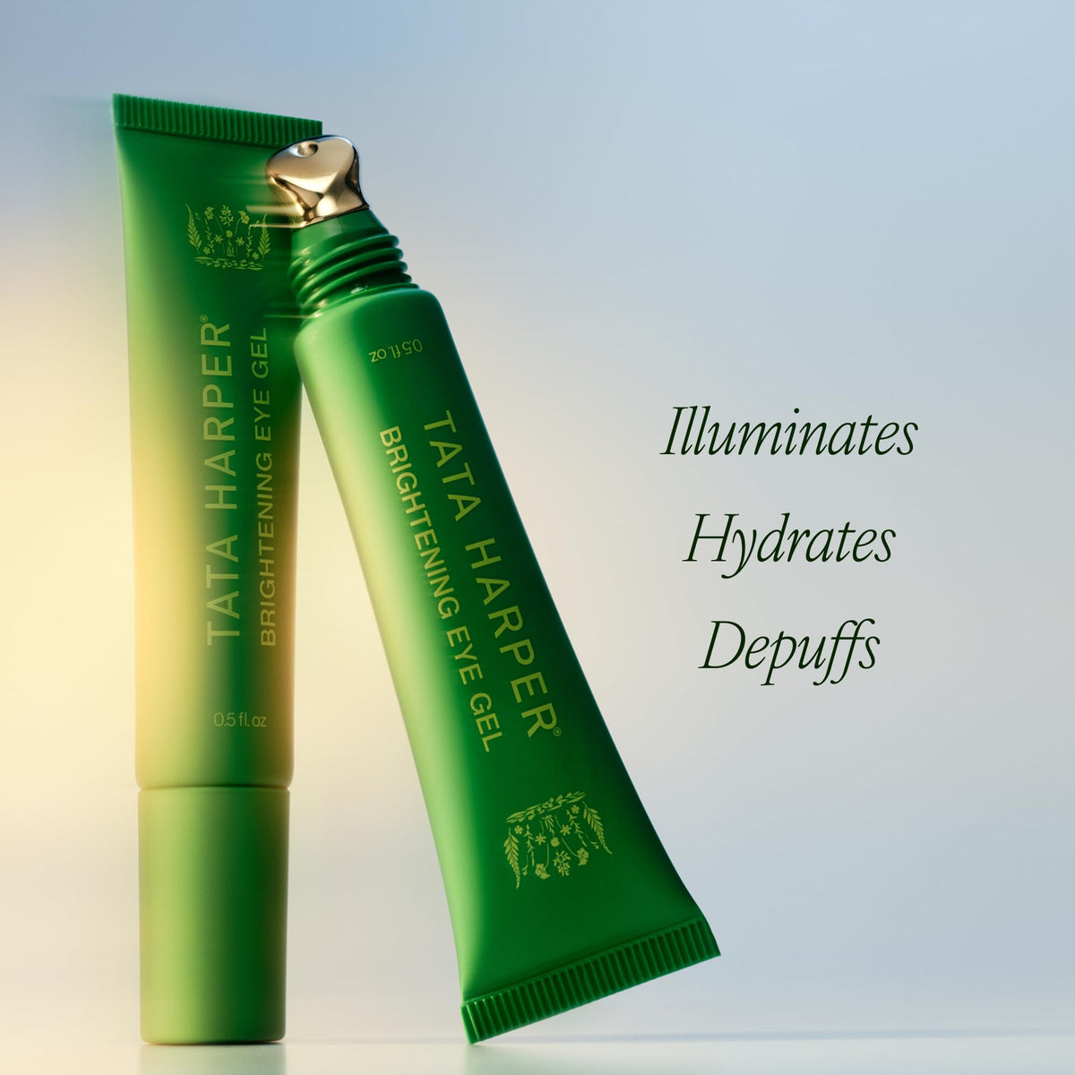 Tata Harper gel texture swiped on skin showing lightweight absorption benefit