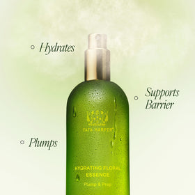 Tata Harper label close-up highlighting 100% natural ingredients and transparency benefit