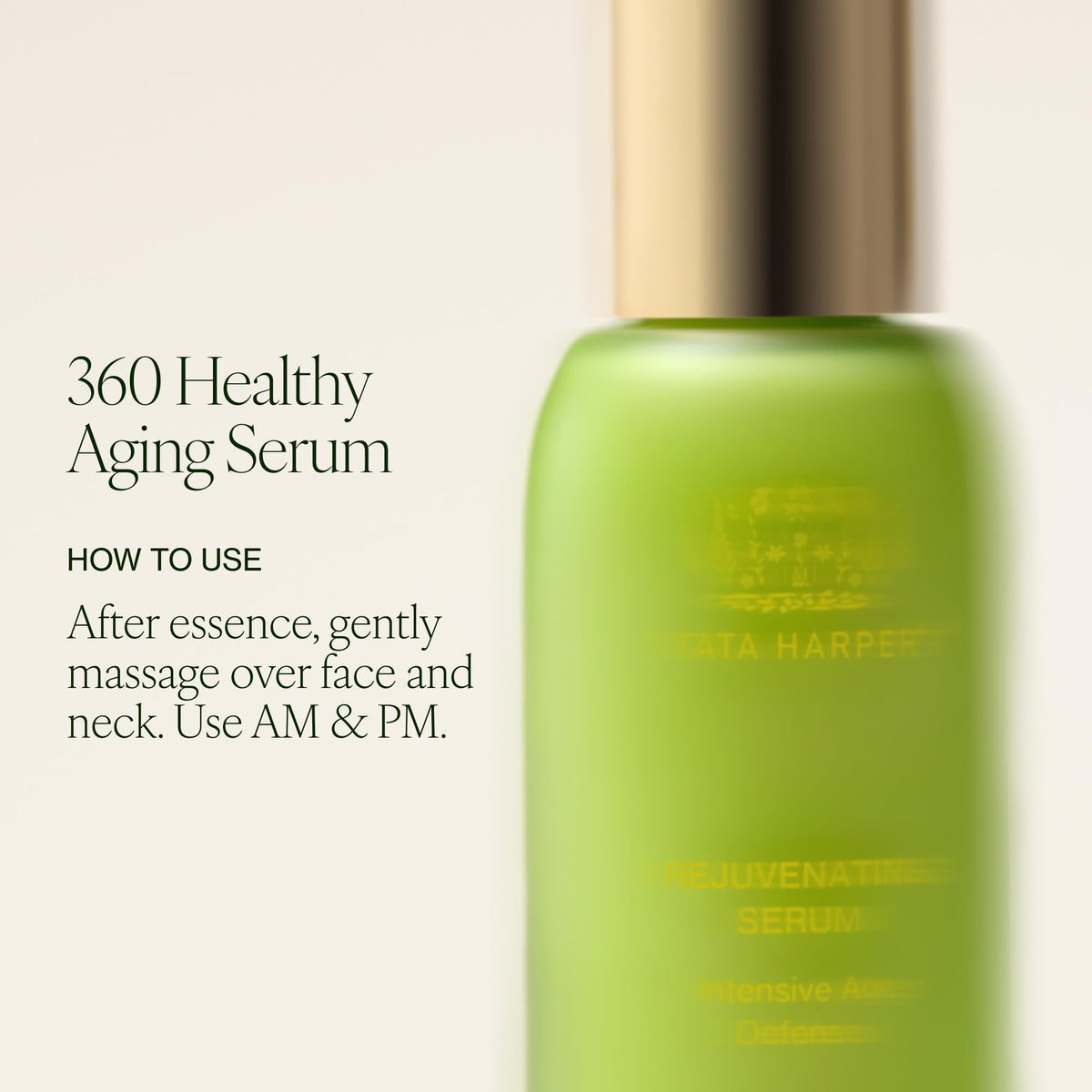 Tata Harper bottle staged on bathroom counter showing routine-ready styling