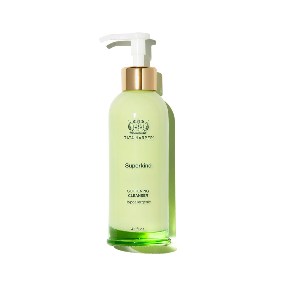 Tata Harper bottle front view shows product and gentle cleansing benefit
