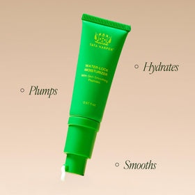 Tata Harper moisturizer spread on hand demonstrating lightweight absorbency benefit