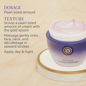 TATCHA product held in hand demonstrating 55 ml size and travel-friendly benefit