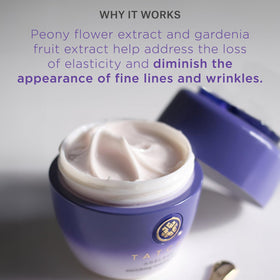TATCHA ingredient display of rice bran and botanical extracts for nourishment