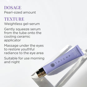 TATCHA application on skin demo showing targeted de-puffing and quick absorption