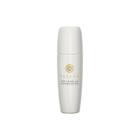 TATCHA front packaging travel bottle shows compact cleansing oil convenience