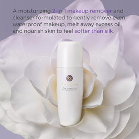 TATCHA bottle open with drop dispensed illustrating easy application benefit