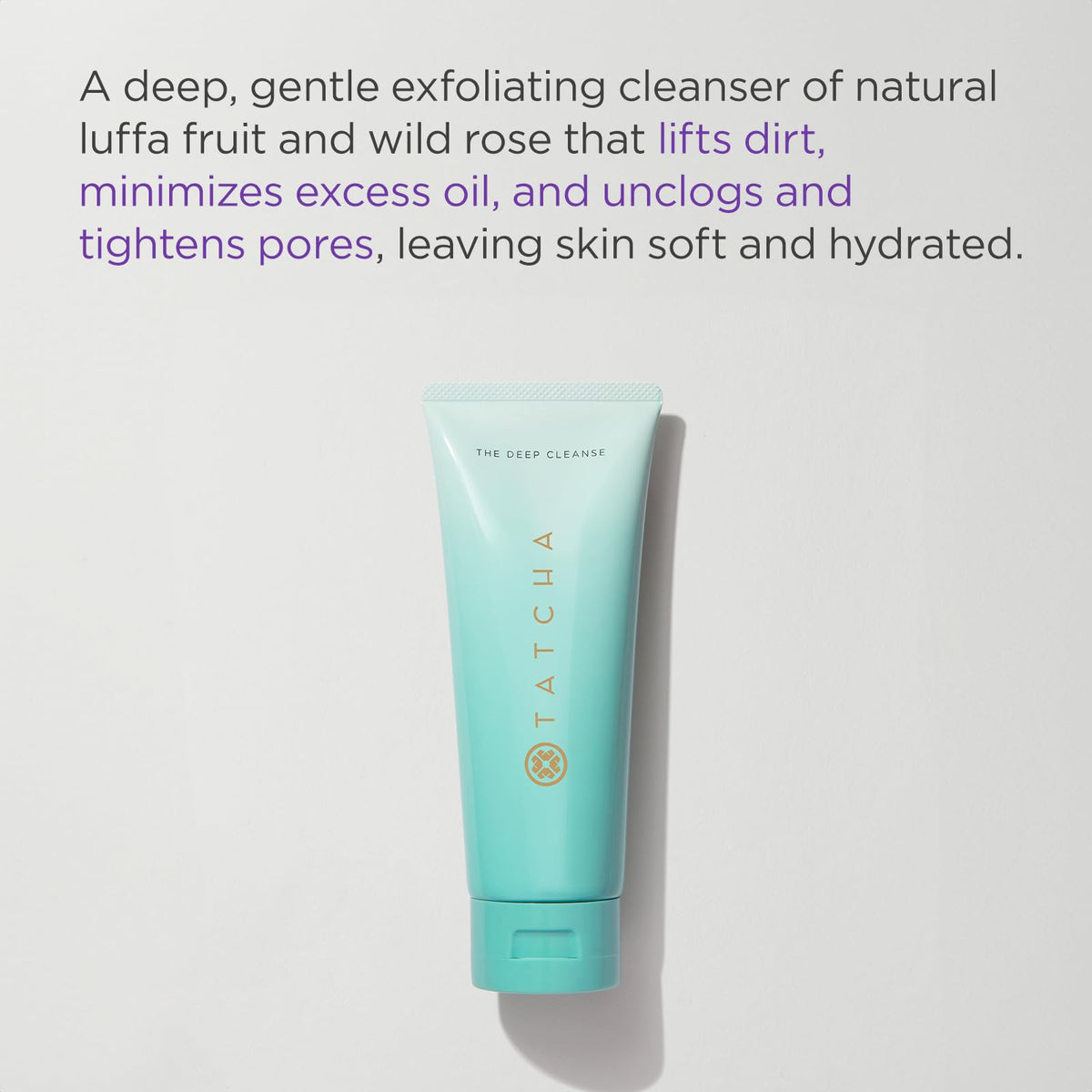 TATCHA luffa fibers close-up illustrating natural exfoliant and pore-clearing action