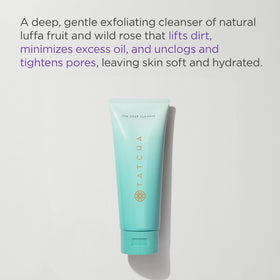 TATCHA luffa fibers close-up illustrating natural exfoliant and pore-clearing action