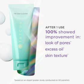 TATCHA foamy lather on hand demonstrating creamy foam and hydrated finish