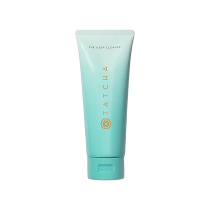 TATCHA deep cleanse front bottle showing sleek packaging and product benefit