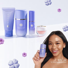 TATCHA Dewy Milk Moisturizer texture swatched to show lightweight hydration