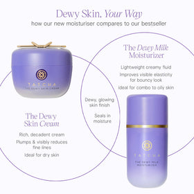 TATCHA Dewy Milk inside a travel bag lifestyle shot showing compact cream for trips