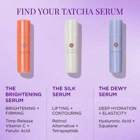 TATCHA serum on bathroom vanity in lifestyle setting suggesting daily ritual