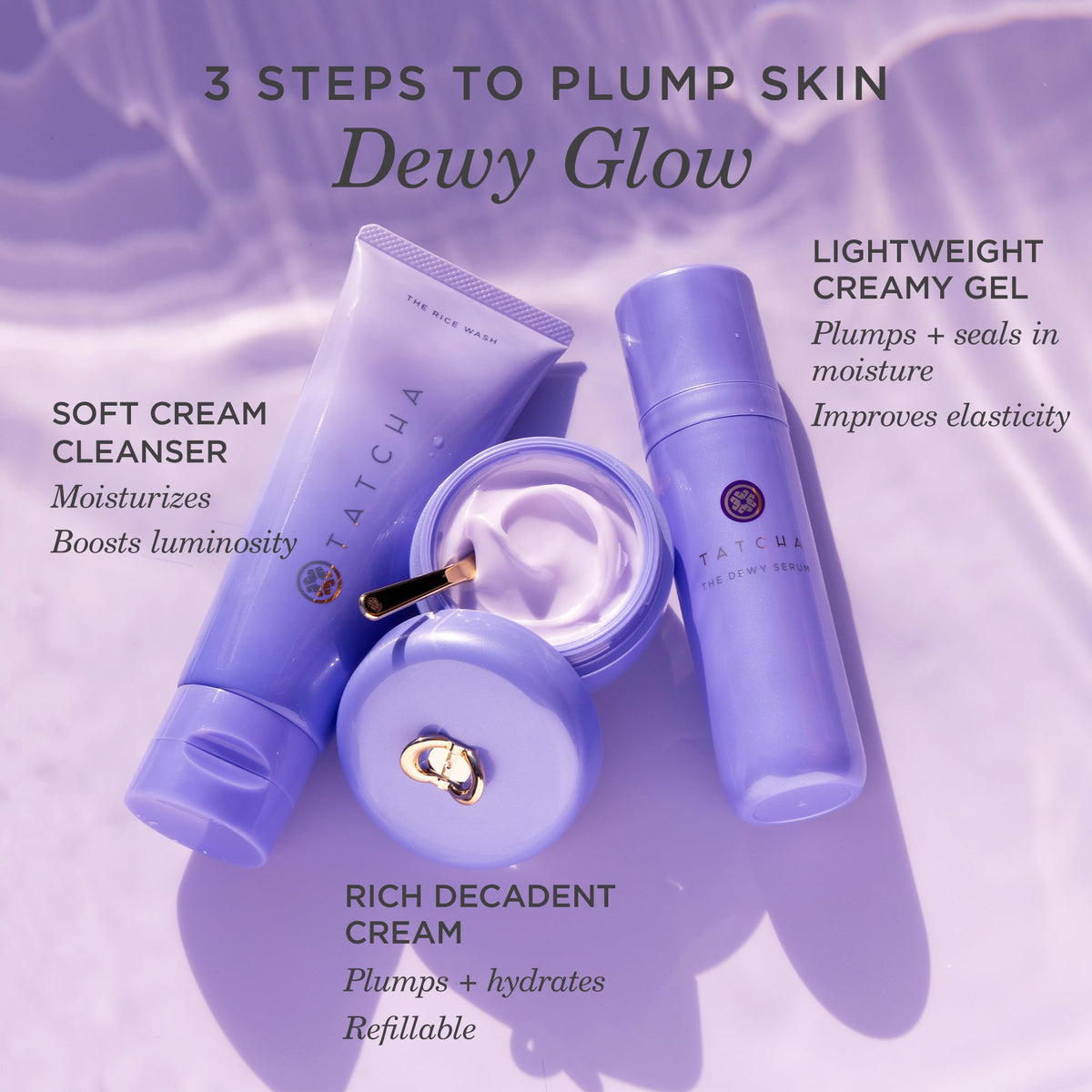 TATCHA serum applied then layered with moisturizer to lock in hydration