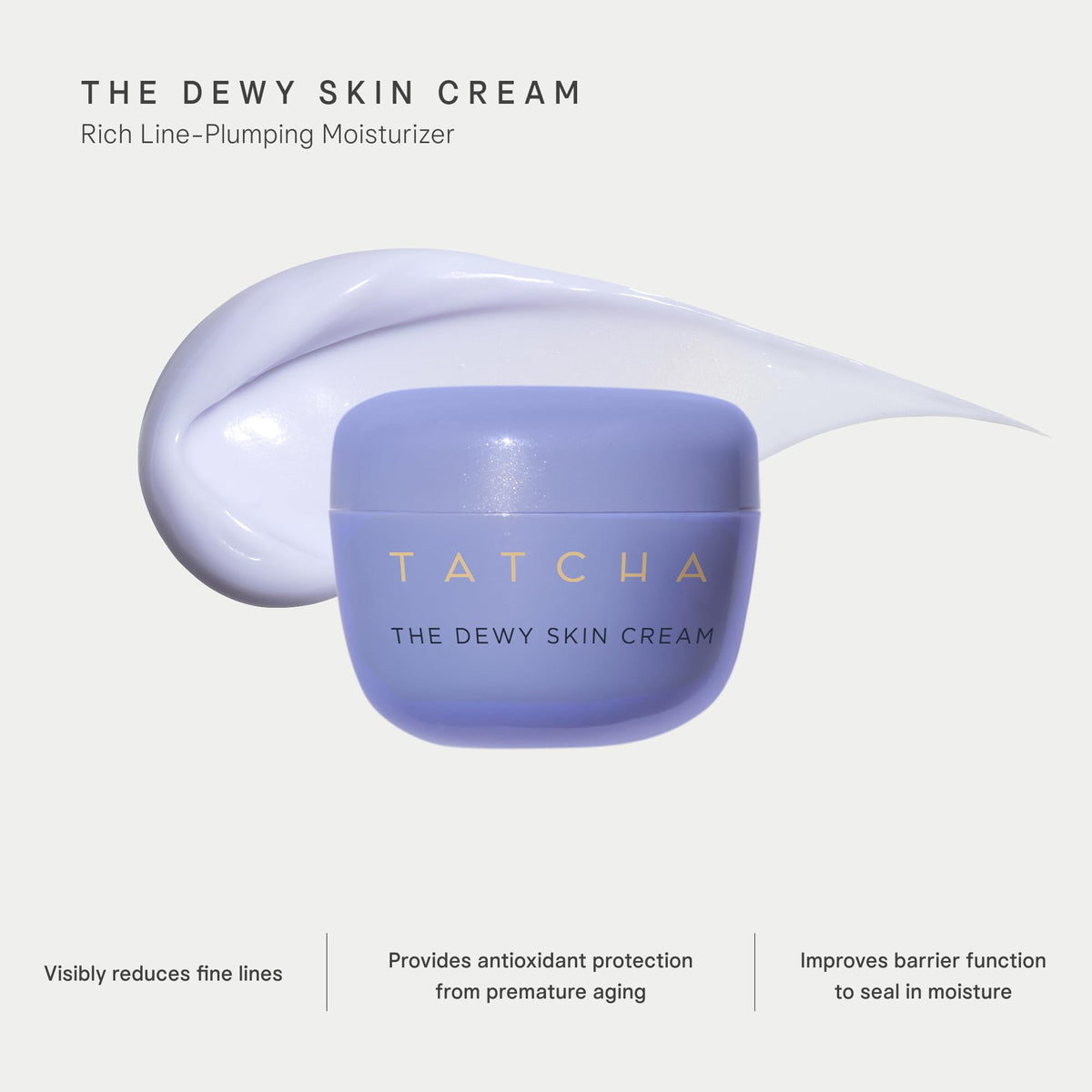 TATCHA Dewy Skin Cream jar detail showing rich moisturizing benefit