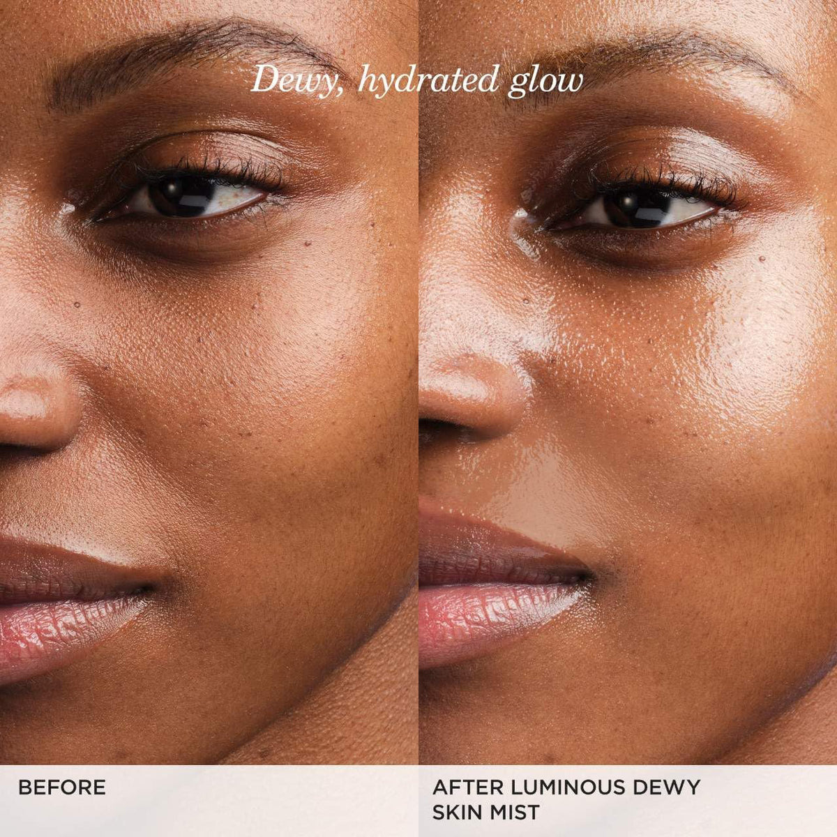 TATCHA spray used over makeup adding luminous, dewy finish quickly