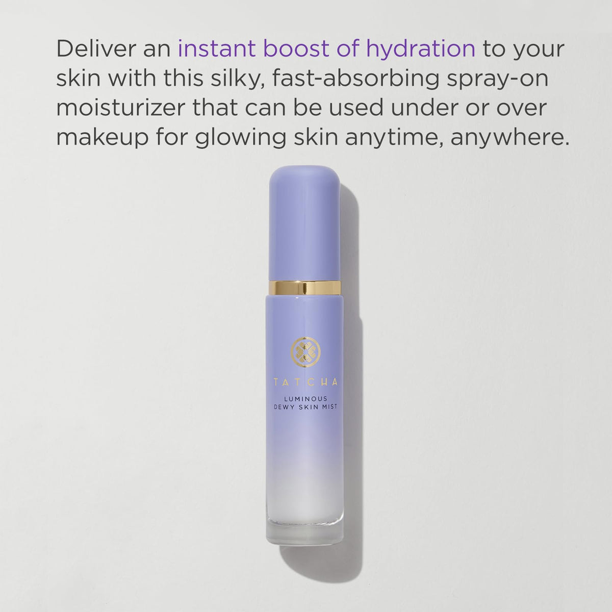 TATCHA texture droplet on skin demonstrating lightweight, nonsticky finish