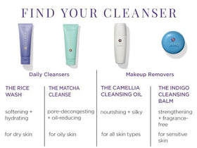 TATCHA packaging laid out to show recyclable elements and mindful-brand benefit
