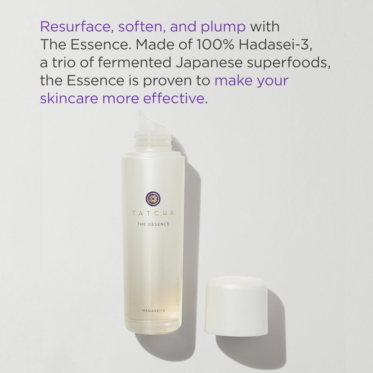 TATCHA pump close-up highlighting easy dispensing and control