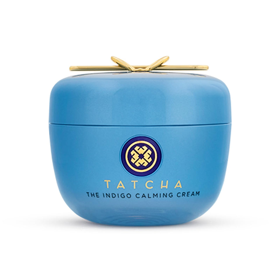 TATCHA Indigo Calming Cream front jar showing clean packaging and capacity benefits