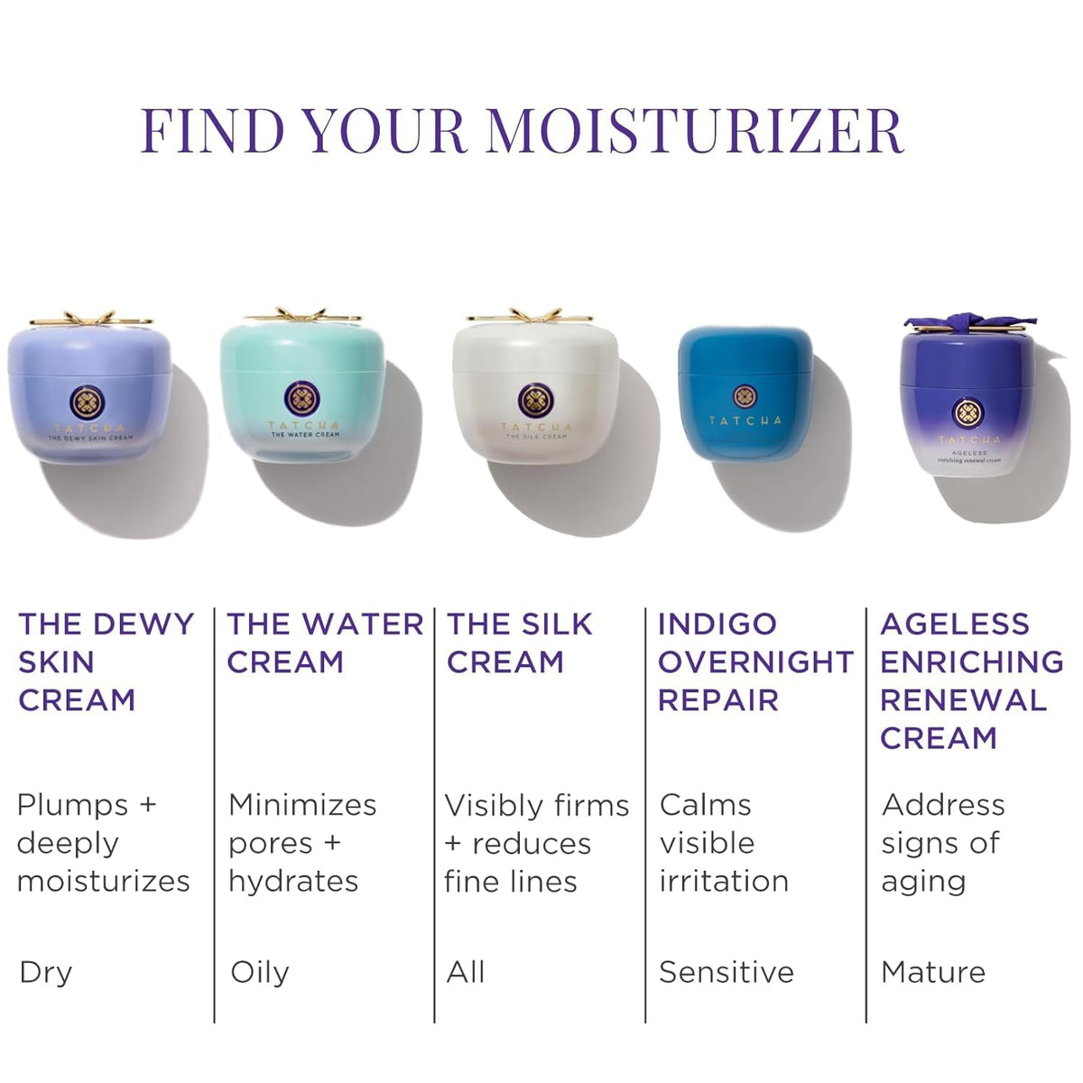 TATCHA indigo on nightstand lifestyle scene showing overnight soothing routine benefits