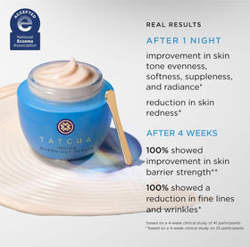 TATCHA cream texture close-up showing cushiony soothing hydration