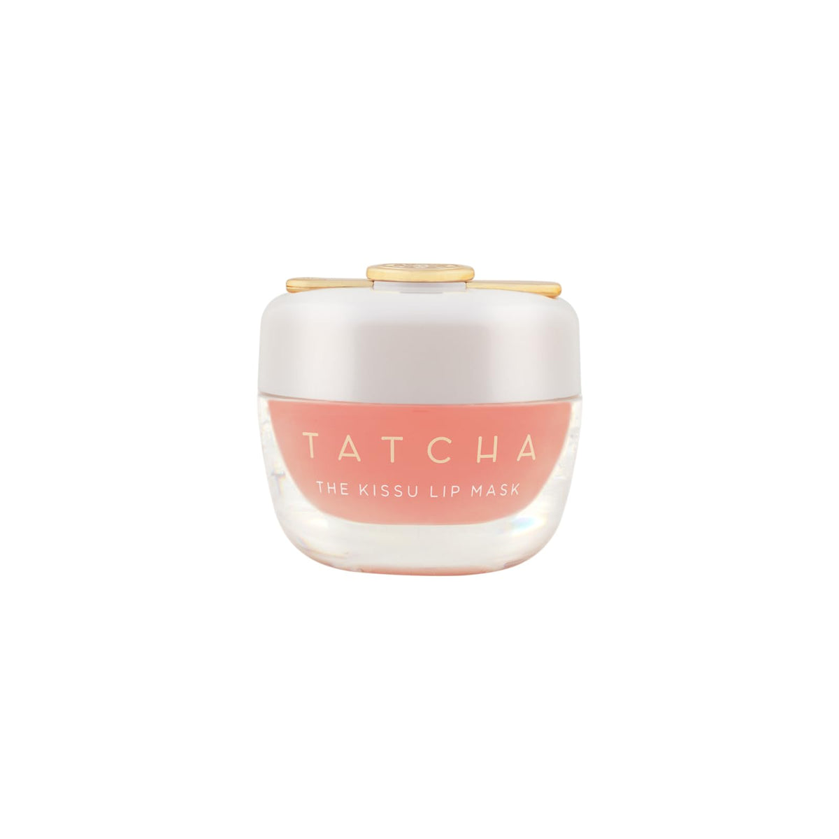TATCHA front jar showing product branding and compact size for travel
