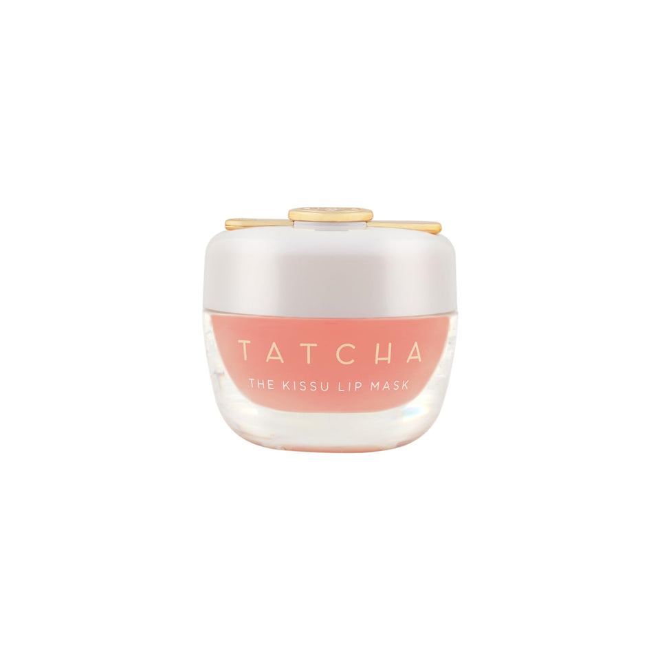 TATCHA front jar showing product branding and compact size for travel