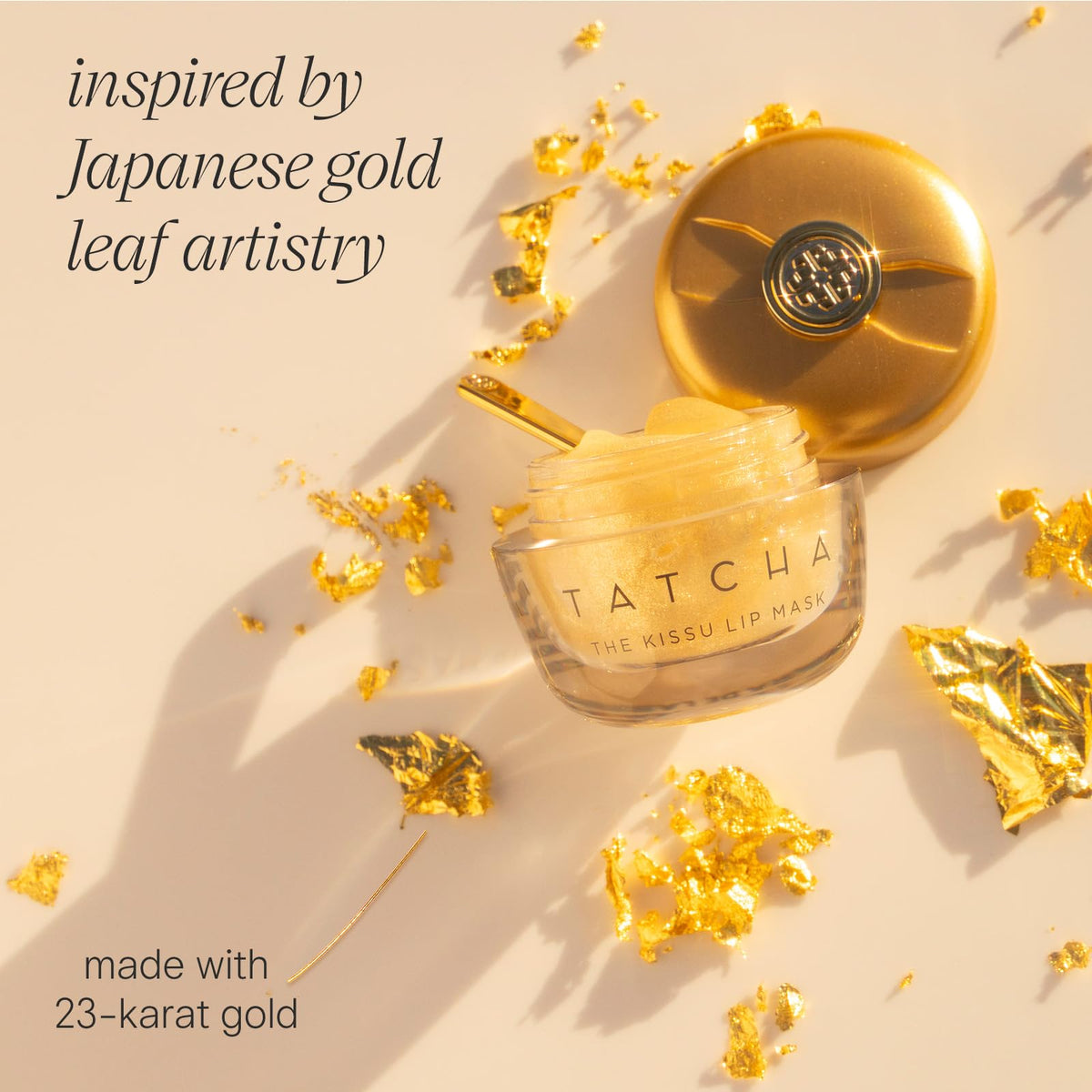 TATCHA product on vanity with accessories suggesting daily ritual benefit: elevated routine