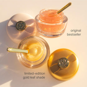 TATCHA label and gold leaf detail on lid highlighting limited-edition finish benefit: special edition appeal