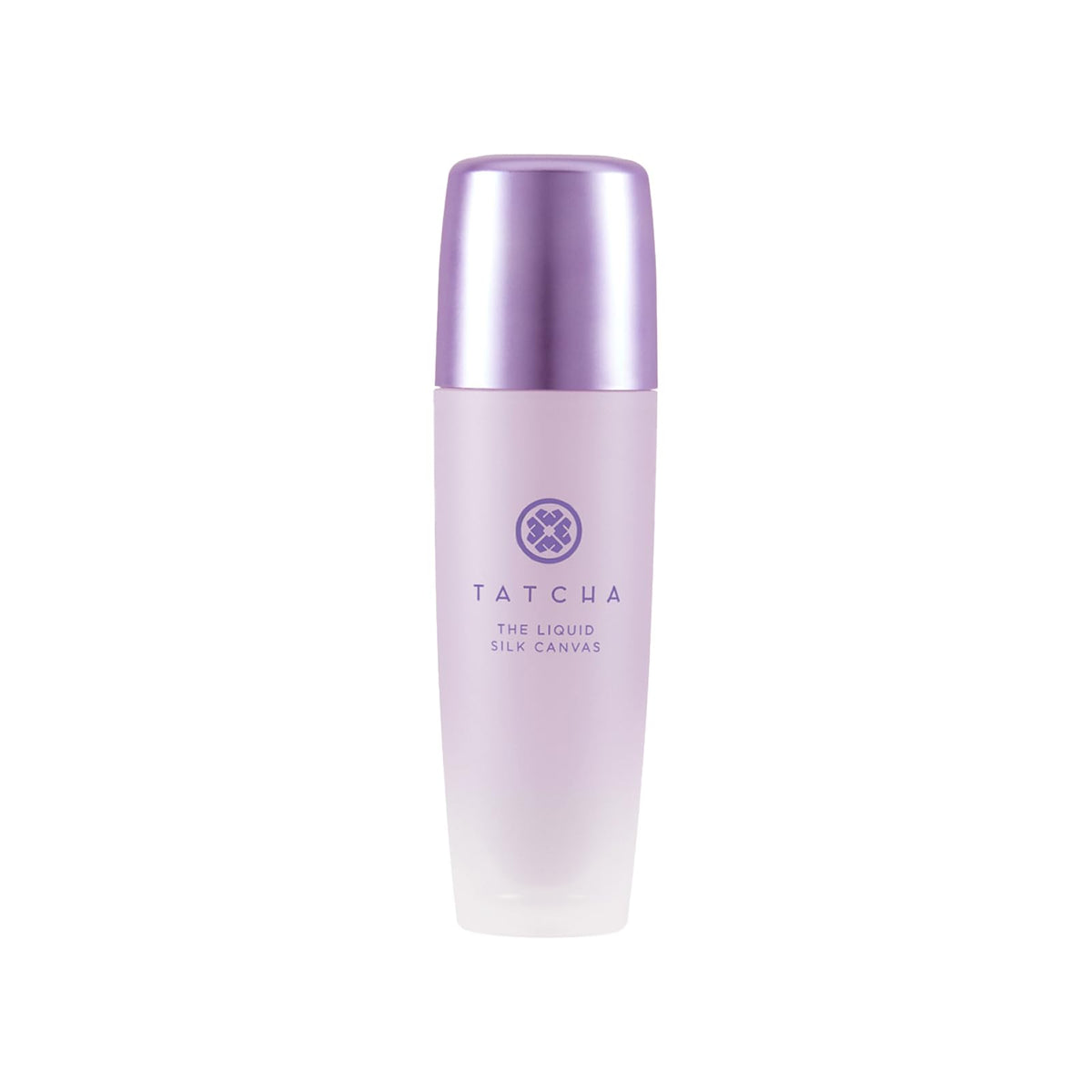 TATCHA Liquid Silk Canvas front bottle showing sleek packaging and smooth finish