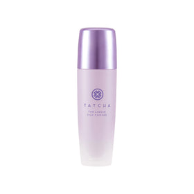 TATCHA Liquid Silk Canvas front bottle showing sleek packaging and smooth finish