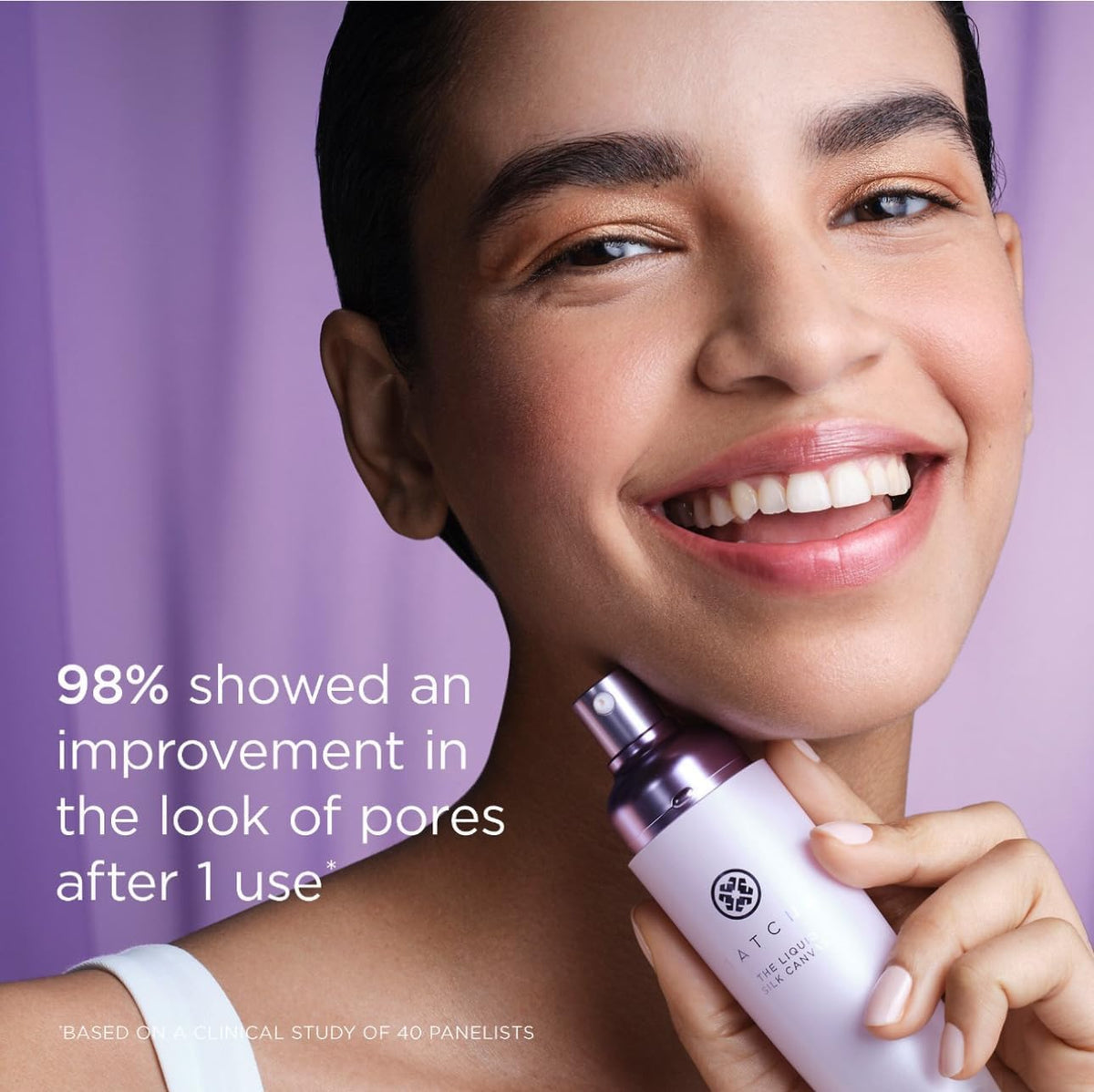 TATCHA product applied on hand demonstrating even coverage and priming effect
