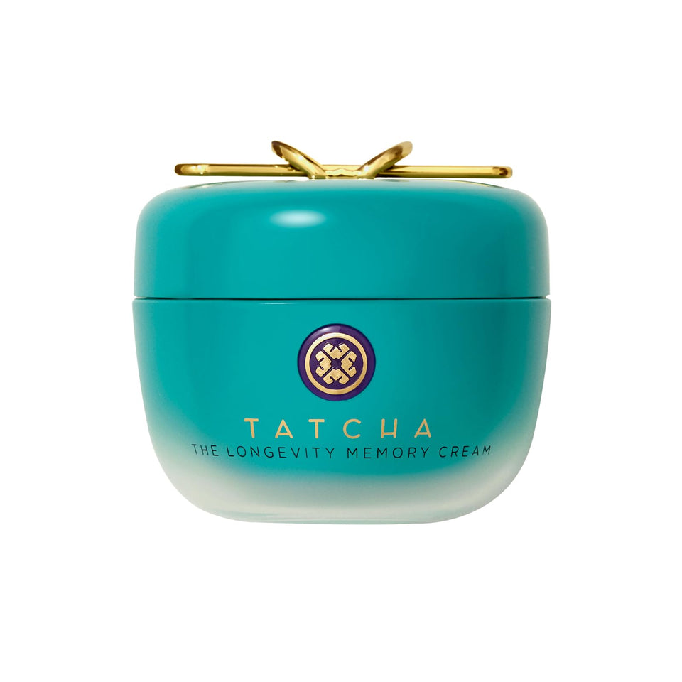 TATCHA jar front view showing elegant packaging and product identity benefit convenience
