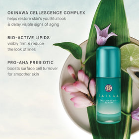 TATCHA bottle held in hand for size and scale, demonstrating travelable convenience benefit