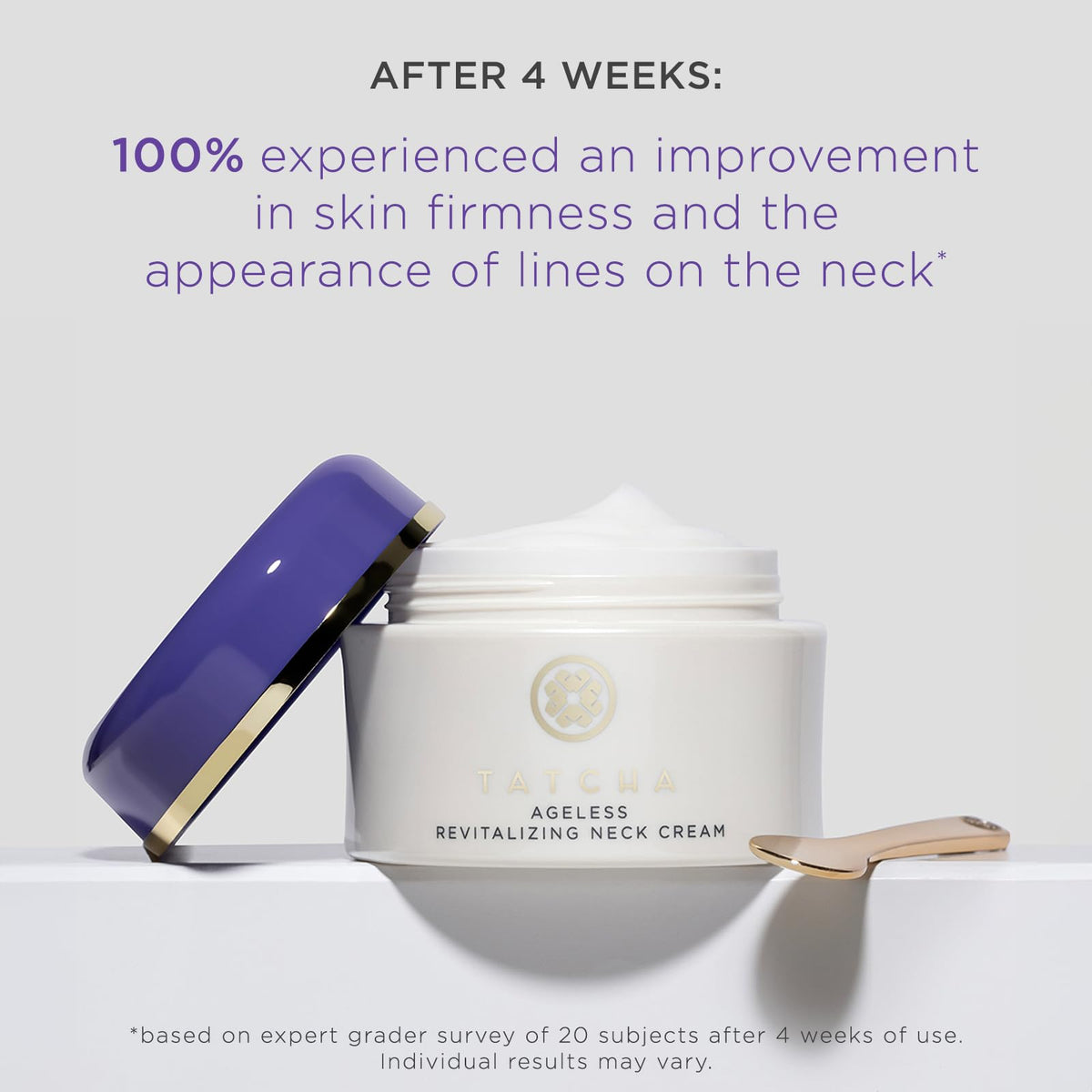 TATCHA jar held in hand to show 50 ml scale and travel-friendly size