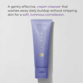 TATCHA rice wash light foam on hand demonstrating effective yet non-drying cleanse