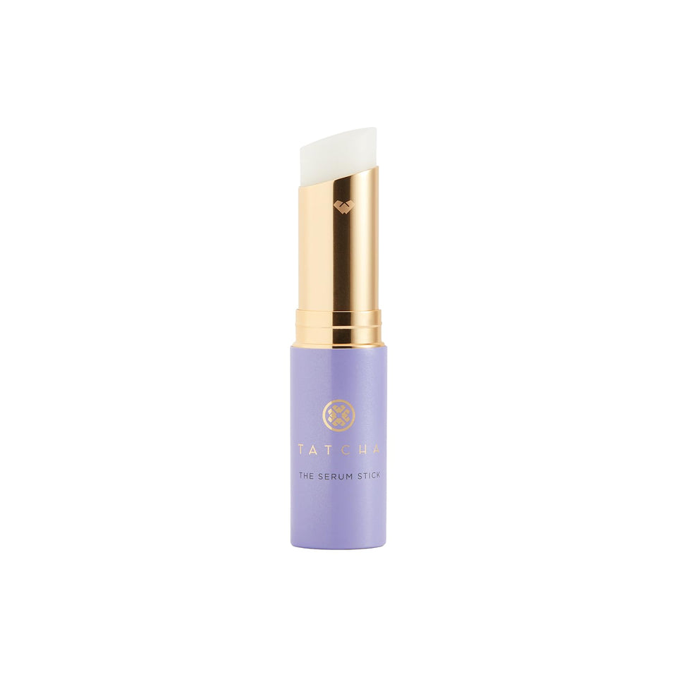 TATCHA serum stick front packaging showing compact design and portability benefit