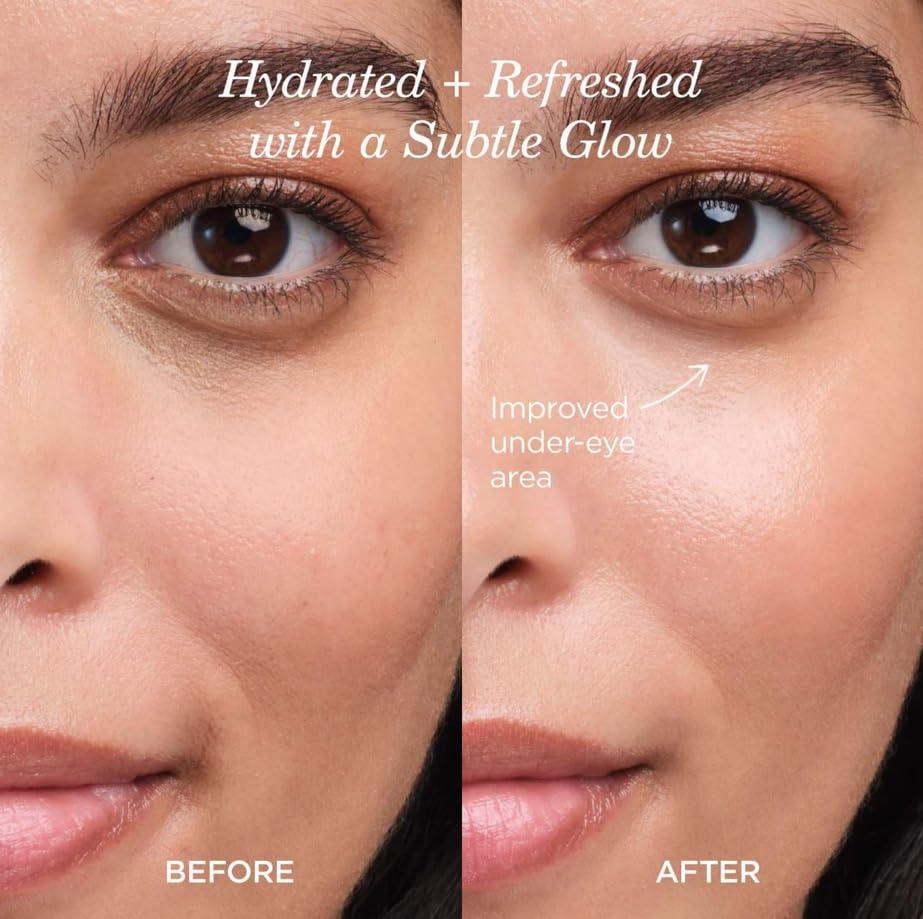 TATCHA serum stick held in hand to show compact size and travel-friendly benefit