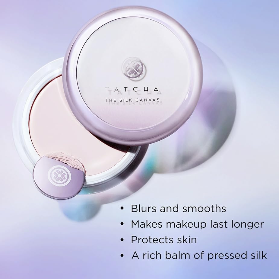 Before and after T-zone shot showing TATCHA Silk Canvas minimizing pores