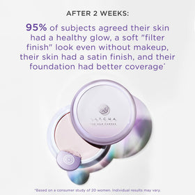 TATCHA The Silk Canvas in hand showing compact 20 g size and travel convenience