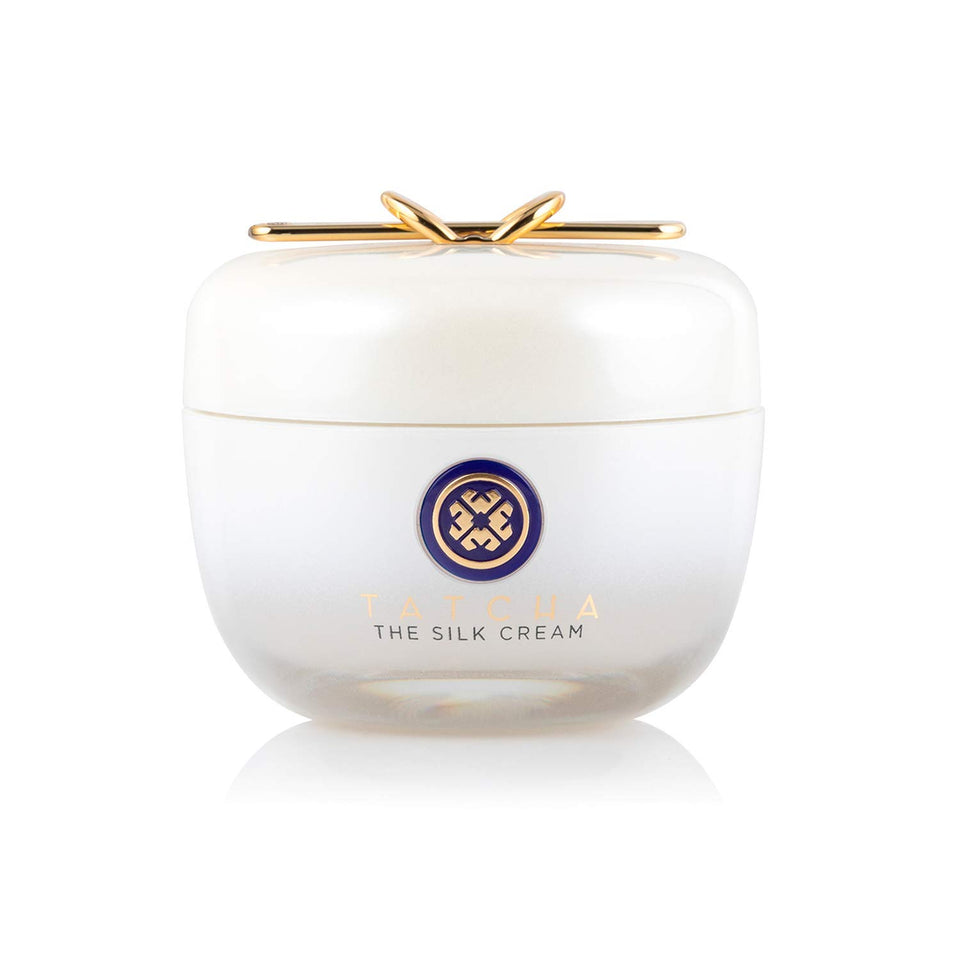 TATCHA silk cream jar front view showing elegant packaging and hydration benefit