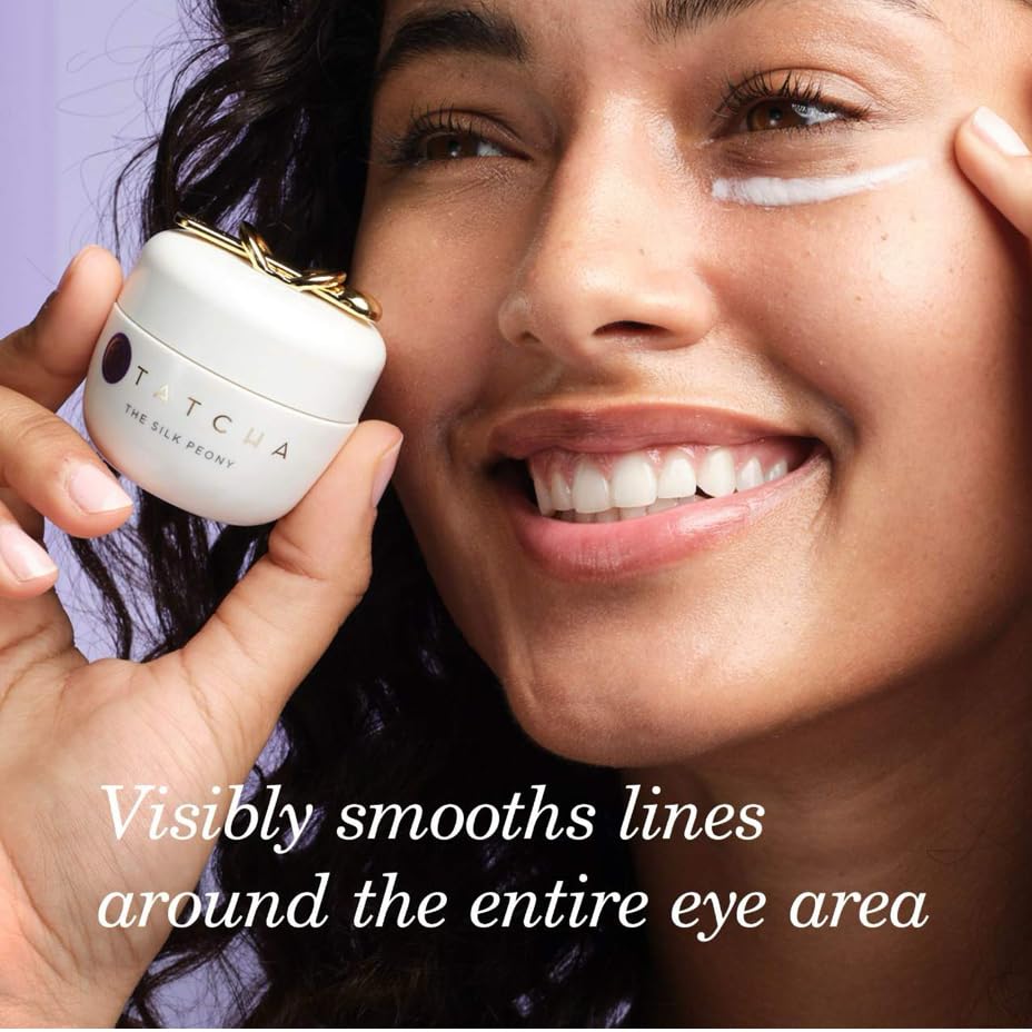 TATCHA close-up of cream texture highlighting smoothing silk-protein finish