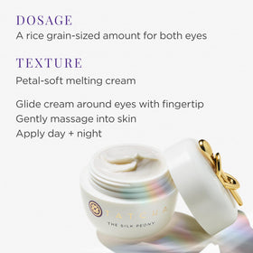 TATCHA applying cream under eye demonstrating smoothing and priming benefits