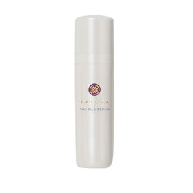 TATCHA silk serum front bottle showing elegant packaging and luxury benefit