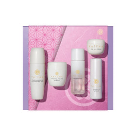 TATCHA starter set front packaging showing curated travel-size products and value