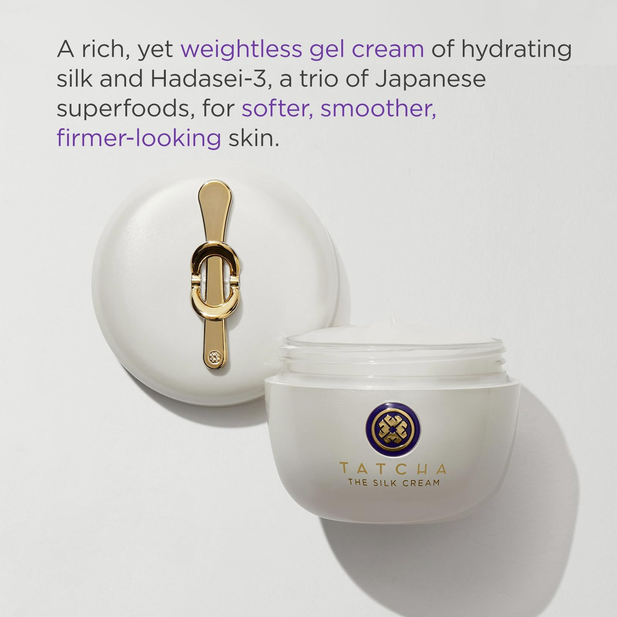 TATCHA starter ritual on bathroom shelf in lifestyle scene suggesting daily use